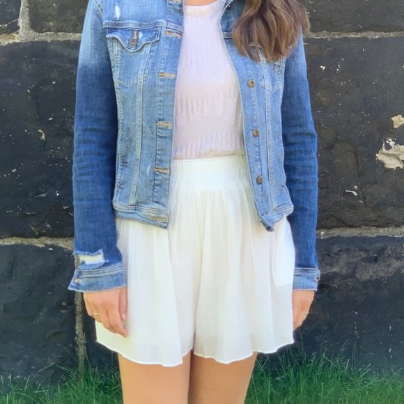 High Waisted Flutter Shorts - White - Picture 1 of 5